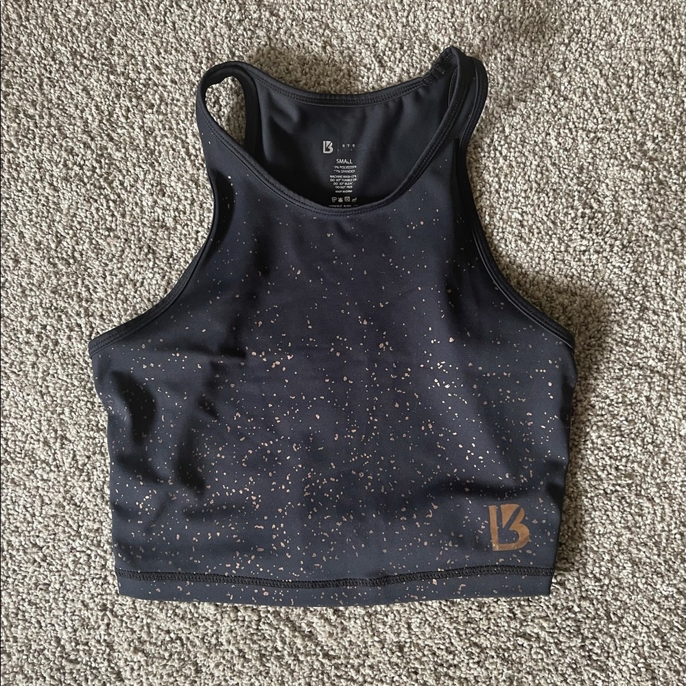 Black crop workout top